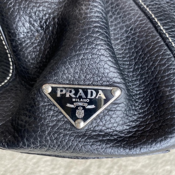 Vintage Prada Black Leather Shoulder Bag - Picture 5 of 6